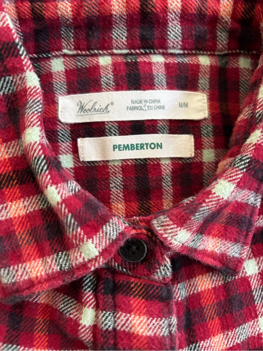 Women’s, (size M), Woolrich Red & Black Plaid Pemberton Flannel Shirt